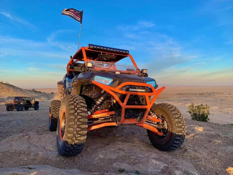 Oracle 1421 Polaris RZR 900/1000 Turbo Dynamic RGB+A Seq Turn Signal Headlight Halo Kit - Back View
