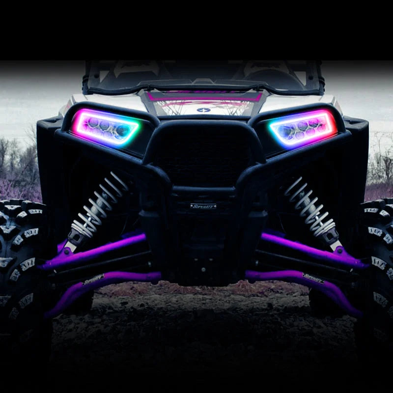 Oracle 1421 Polaris RZR 900/1000 Turbo Dynamic RGB+A Seq Turn Signal Headlight Halo Kit - Additional View 8