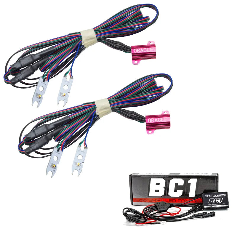 Oracle 15-17 Ford F-150 Headlight DRL Upgrade Kit - ColorSHIFT w/ BC1 Controller - Installation View