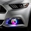 Load image into Gallery viewer, Oracle 15-17 Ford Mustang Dynamic RGB+A Projector Surface Mount Fog Light Halo Kit - - Side View