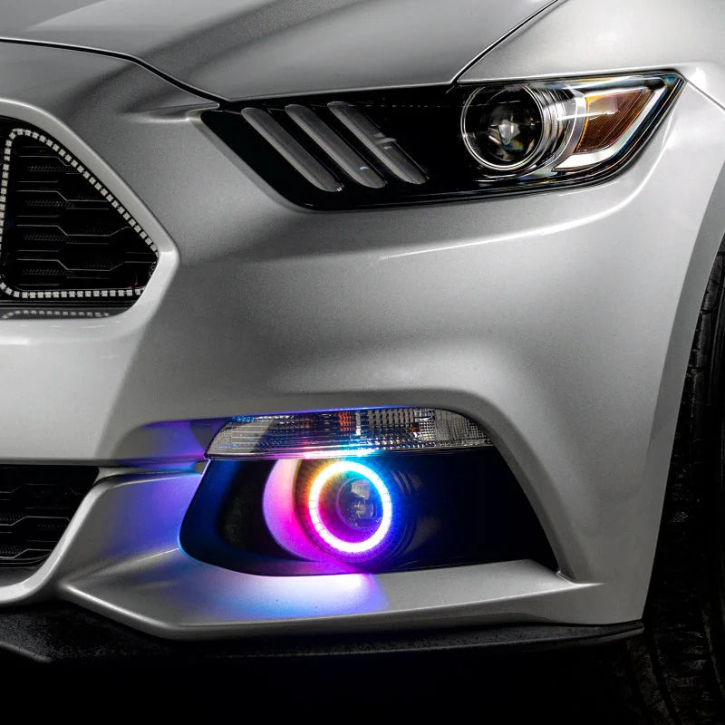 Oracle 15-17 Ford Mustang Dynamic RGB+A Projector Surface Mount Fog Light Halo Kit - - Side View