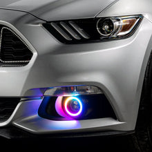 Load image into Gallery viewer, Oracle 15-17 Ford Mustang Dynamic RGB+A Projector Surface Mount Fog Light Halo Kit - - Side View