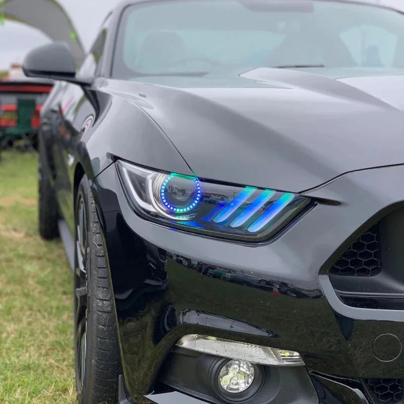 Oracle 15-17 Ford Mustang V6/GT/Shelby Dynamic DRL  w/ Halo Kit - ColorSHIFT - Dynamic - Additional View 5