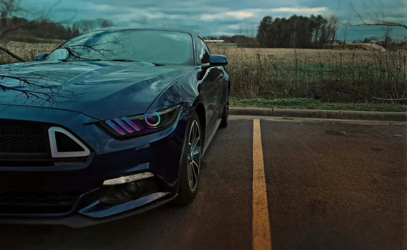 Oracle 15-17 Ford Mustang V6/GT/Shelby Dynamic DRL  w/ Halo Kit - ColorSHIFT - Dynamic - Additional View 6