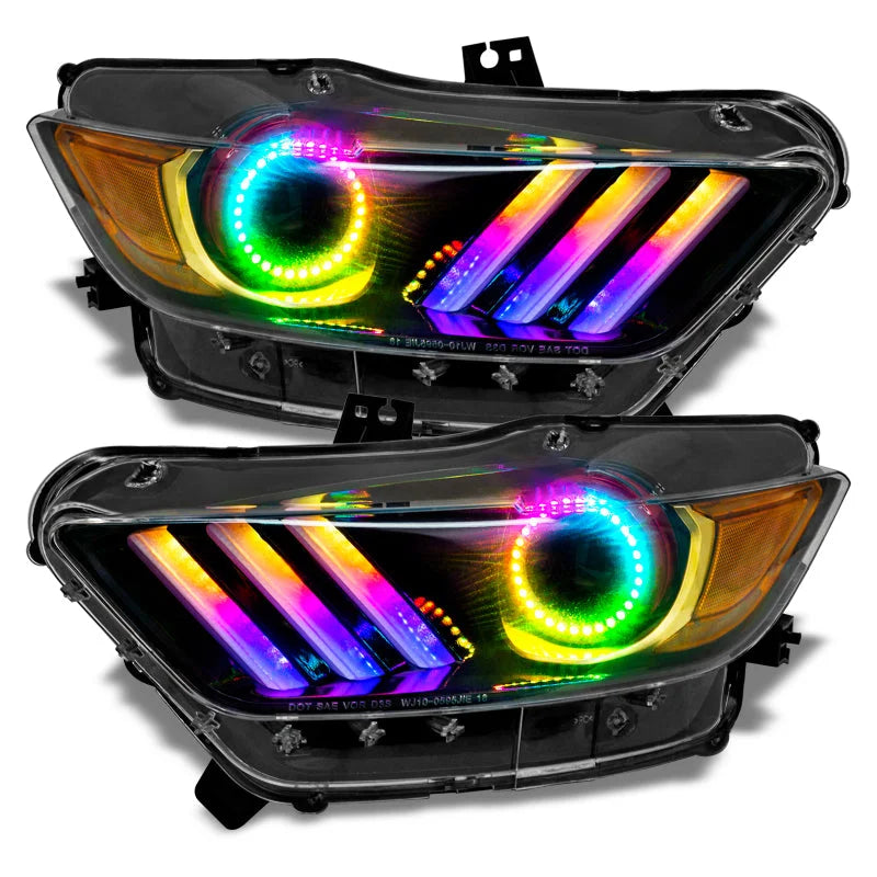 Oracle 15-17 Ford Mustang V6/GT/Shelby Dynamic DRL  w/ Halo Kit - ColorSHIFT - Dynamic - Additional View 13