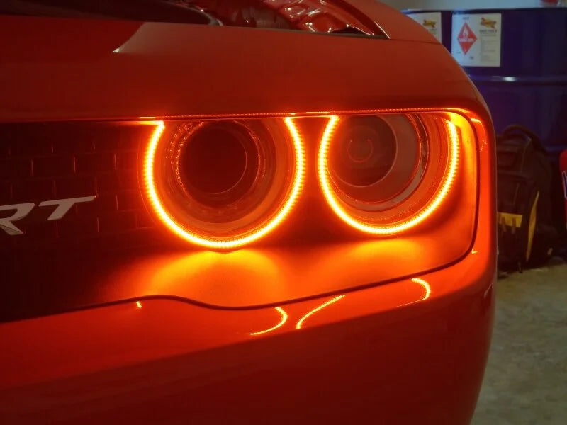 Oracle 15-21 Dodge Challenger Dynamic Surface Mount Headlight Halo Kit - - Dynamic - Back View