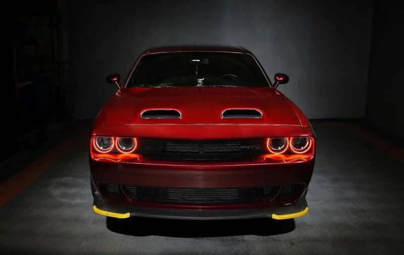 Oracle 15-21 Dodge Challenger LED Waterproof Halo Kit - Red - Side View