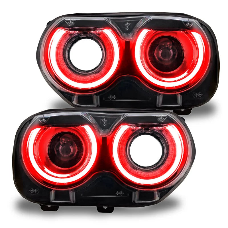 Oracle 15-21 Dodge Challenger RGB+W Headlight DRL Upgrade Kit - ColorSHIFT - Installation View