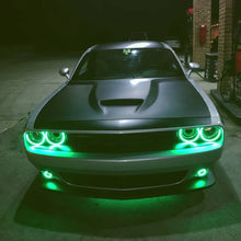 Load image into Gallery viewer, Oracle 15-21 Dodge Challenger Waterproof LED Fog Light Halo Kit - ColorSHIFT - Back View