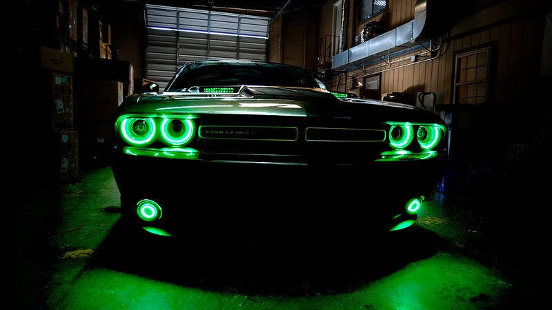 Oracle 15-21 Dodge Challenger Waterproof LED Fog Light Halo Kit - ColorSHIFT - Additional View 5