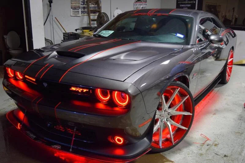 Oracle 15-21 Dodge Challenger Waterproof LED Fog Light Halo Kit - ColorSHIFT - Additional View 6