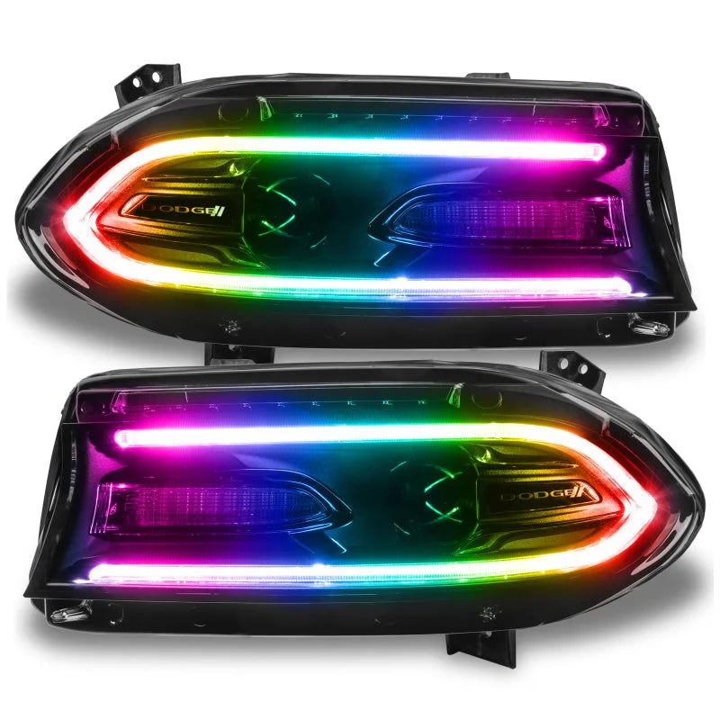 Oracle 15-21 Dodge Charger RGB+W DRL Headlight DRL Kit - ColorSHIFT w/ Simple Controller - Additional View 8