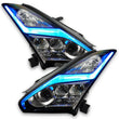 Load image into Gallery viewer, Oracle 1521 Nissan GTR RGB+W (Lightning Bolt) Headlight DRL Upgrade Kit ColorSHIFT 2 - Installation View