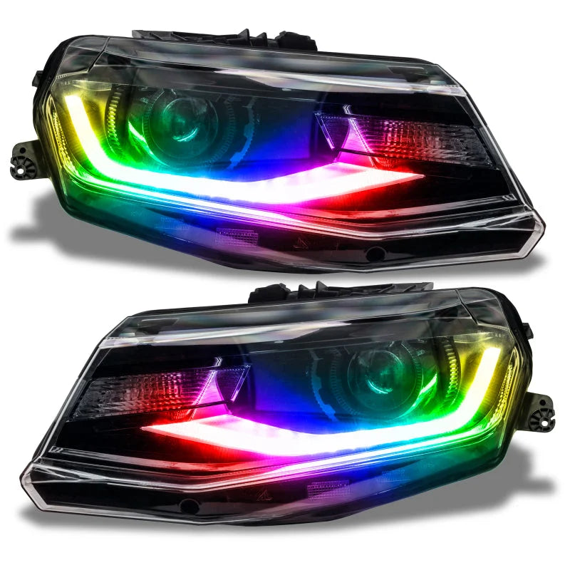 Oracle 16-18 Chevy Camaro Dynamic Headlight DRL Upgrade Kit - ColorSHIFT - Dynamic - Installation View