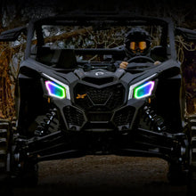 Load image into Gallery viewer, Oracle 17-21 Can-Am Maverick X3 Dynamic RGB+W Headlight Halo Kit - ColorSHIFT - Dynamic - Installation View