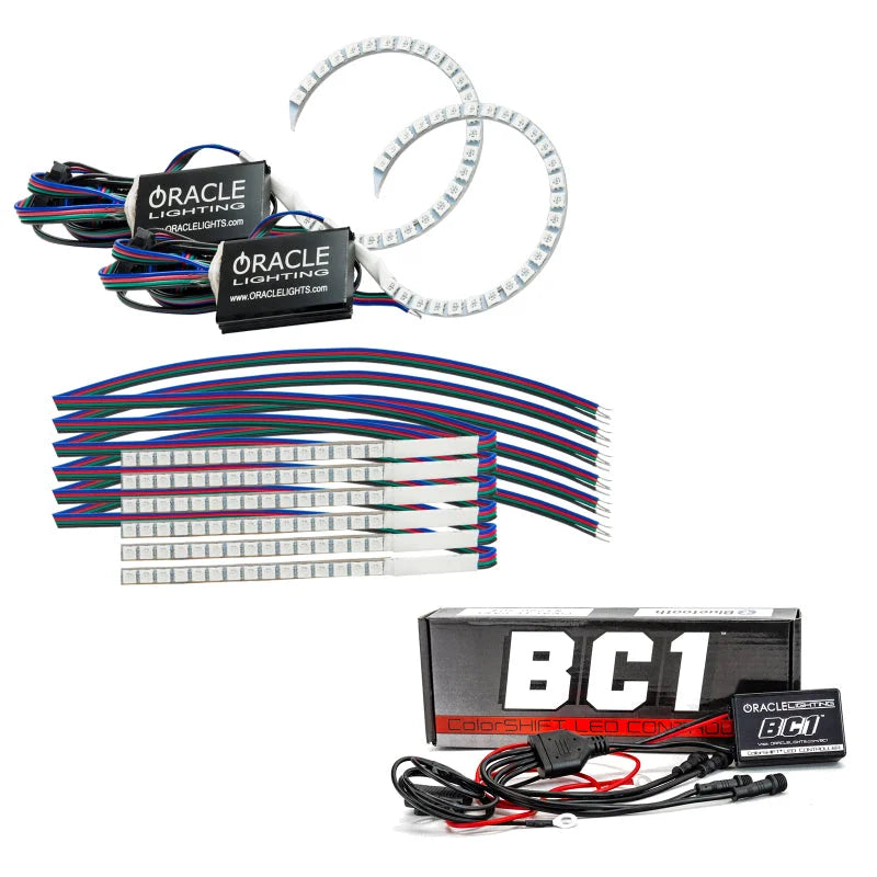 Oracle 18-21 Ford Mustang DRL Upgrade w/ Halo Kit - ColorSHIFT w/ BC1 Controller - Main Product View