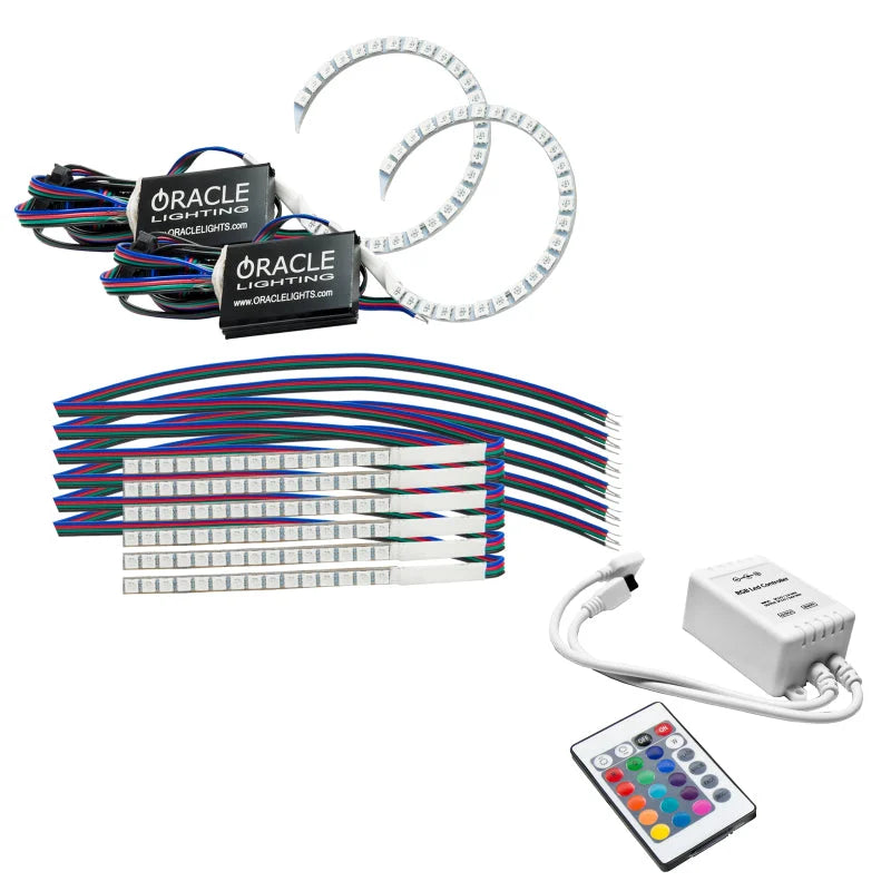 Oracle 18-21 Ford Mustang DRL Upgrade w/ Halo Kit - ColorSHIFT w/ Simple Controller - Main Product View