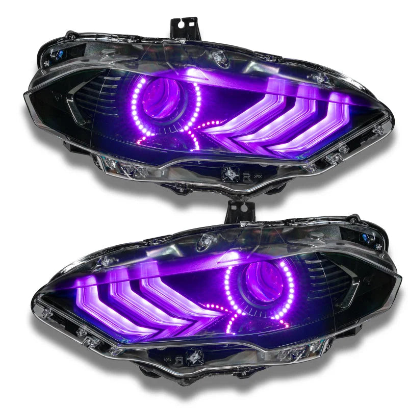 Oracle 18-21 Ford Mustang Dynamic DRL w/ Halo Kit & Sequential Turn Signal - ColorSHIFT - Side View