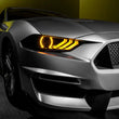 Load image into Gallery viewer, Oracle 18-21 Ford Mustang Dynamic DRL w/ Halo Kit &amp; Sequential Turn Signal - ColorSHIFT - Installation View