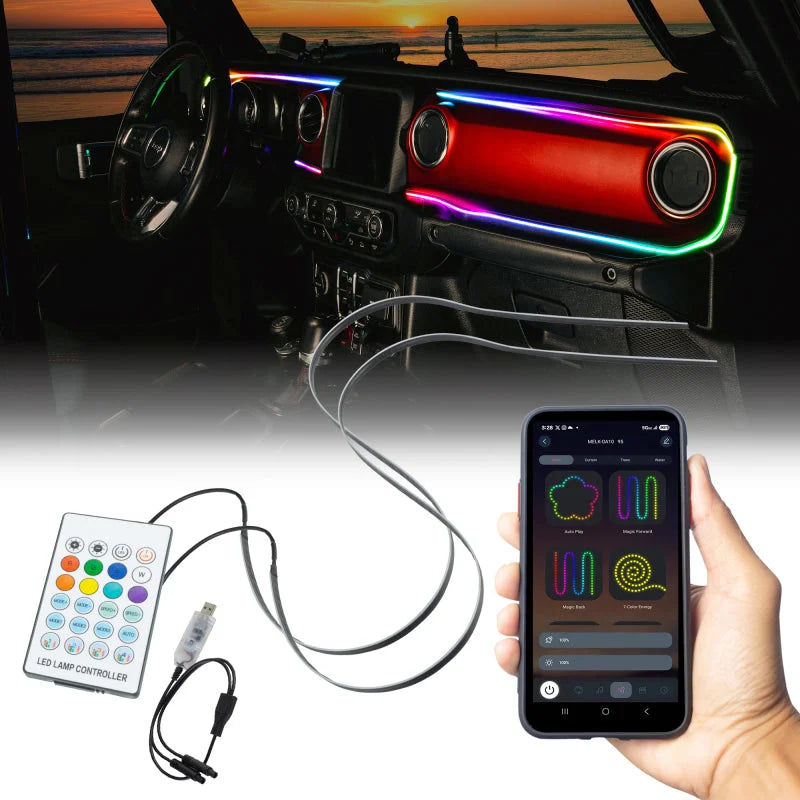 Oracle 18-23 Jeep Wrangler JL/Gladiator JT Dynamic ColorSHIFT LED Interior Dash Board Kit - Main Product View