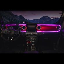 Load image into Gallery viewer, Oracle 18-23 Jeep Wrangler JL/Gladiator JT Dynamic ColorSHIFT LED Interior Dash Board Kit - Installation View