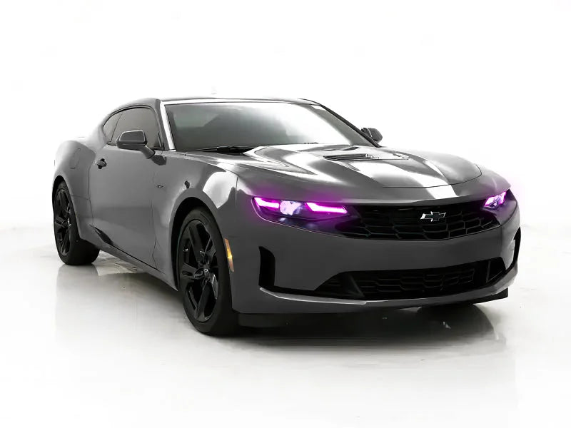 Oracle 19-21 Chevy Camaro LS/LT RGB+A Headlight DRL Kit - ColorSHIFT w/ BC1 Controller - Side View