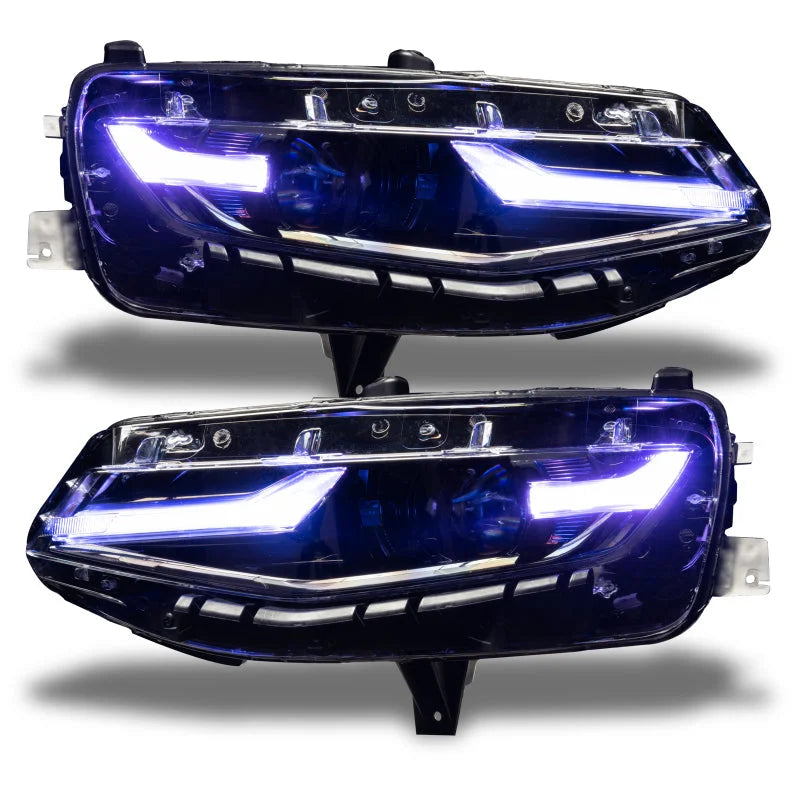 Oracle 19-21 Chevy Camaro LS/LT RGB+A Headlight DRL Kit - ColorSHIFT w/ RF Controller - Installation View