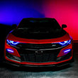 Load image into Gallery viewer, Oracle 19-21 Chevy Camaro SS/RS RGBW+A Headlight DRL Kit - ColorSHIFT w/ BC1 Cntrl - Installation View
