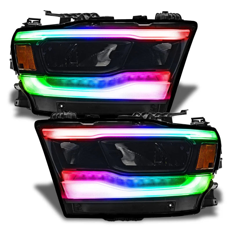 Oracle 19-21 Dodge RAM 1500 Reflector LED Headlight DRL Kit - w/Simple Controller - Side View