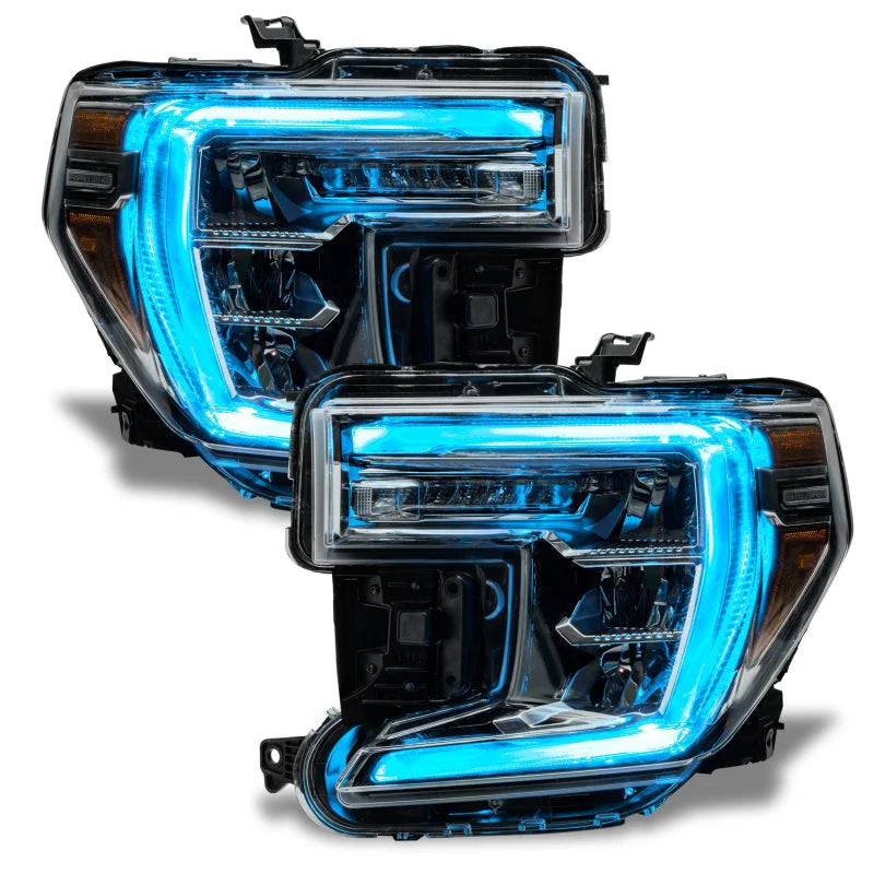 Oracle 19-21 GMC Sierra 1500 RGB+W Headlight DRL Upgrade Kit - ColorSHIFT w/o Controller - Side View