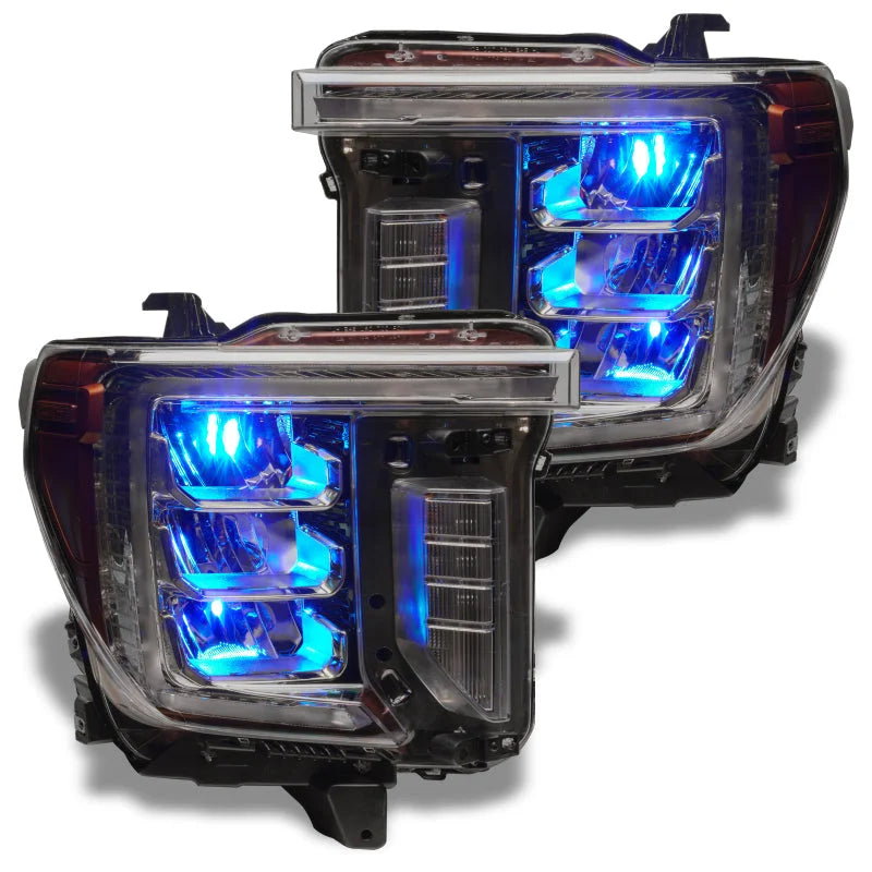 Oracle 19-21 Silverado/Sierra 1500 RGB Demon Eye Headlight Kit - w/o Controller - Side View