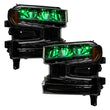 Load image into Gallery viewer, Oracle 19-21 Silverado/Sierra 1500 RGB Demon Eye Headlight Kit - w/o Controller - Installation View
