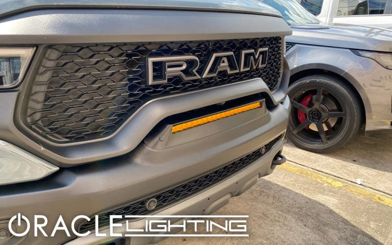 Oracle 19-22 RAM Rebel/TRX Front Bumper Flush LED Light Bar System - Side View