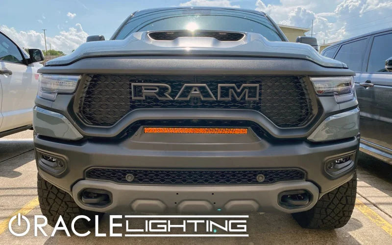 Oracle 19-22 RAM Rebel/TRX Front Bumper Flush LED Light Bar System - Back View