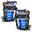 Load image into Gallery viewer, Oracle 20-21 Chevy Silverado HD 2500RGB Headlight Demon Eye Kit - w/o Controller - Back View