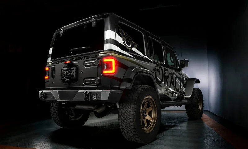 Oracle 2018+ Jeep Wrangler Rubicon/Sport LED Flush Mount Tail Light - Tinted - Installation View