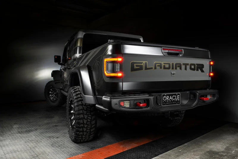 Oracle 2020+ Jeep Gladiator JT Flush Mount LED Tail Lights -  Tinted Lens - Back View