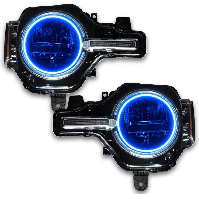 Oracle 2021 Ford Bronco Base Headlight LED Halo Kit - ColorSHIFT - w/ RF Controller - Side View