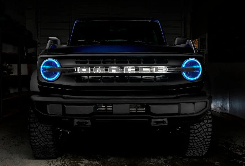 Oracle 2021 Ford Bronco DRL Upgrade w/ Halo Kit - ColorSHIFT w/ BC1 Controller - Side View