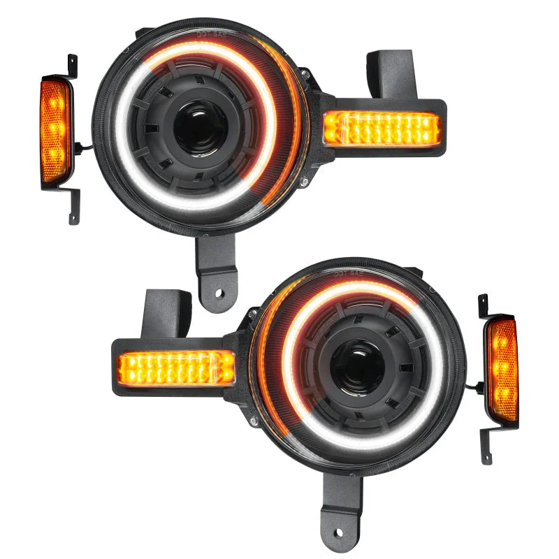 Oracle 2021+ Ford Bronco Oculus Bi-LED Projector Headlights - Amber/White Switchback - Main Product View
