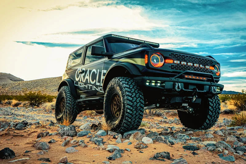 Oracle 2021+ Ford Bronco Oculus Bi-LED Projector Headlights - Amber/White Switchback - Side View