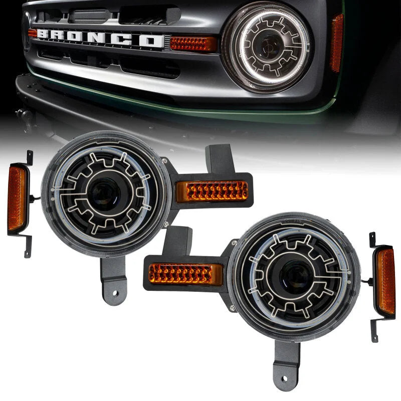 Oracle 2021+ Ford Bronco Oculus Bi-LED Projector Headlights w/ Heated Lenses - Main Product View
