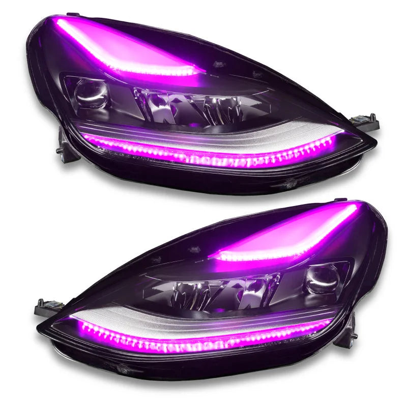 Oracle 2021+ Tesla Model 3 Dynamic ColorSHIFT Headlight DRL Upgrade Kit - Side View