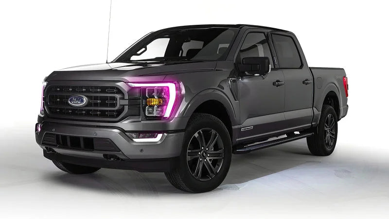 Oracle 21-22 Ford F-150 ColorSHIFT RGB+W Headlight DRL Upgrade Kit w/ Simple Controller - Side View