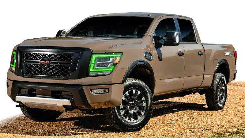 Oracle 21-22 Nissan Titan RGB+W Headlight DRL Upgrade - ColorSHIFT w/ RF Controller - Side View