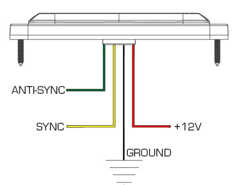 Oracle 4 LED Slim Strobe - Blue - Back View