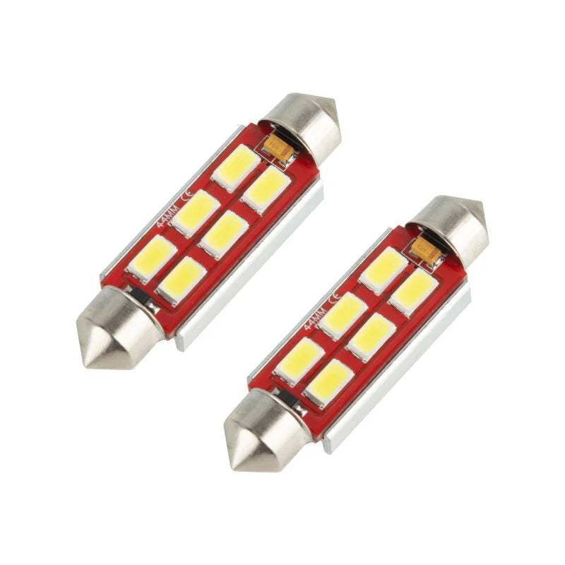Oracle 44MM 6 LED 3-Chip Festoon Bulbs (Pair) - Cool White - Side View