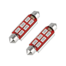 Load image into Gallery viewer, Oracle 44MM 6 LED 3-Chip Festoon Bulbs (Pair) - Red - Back View