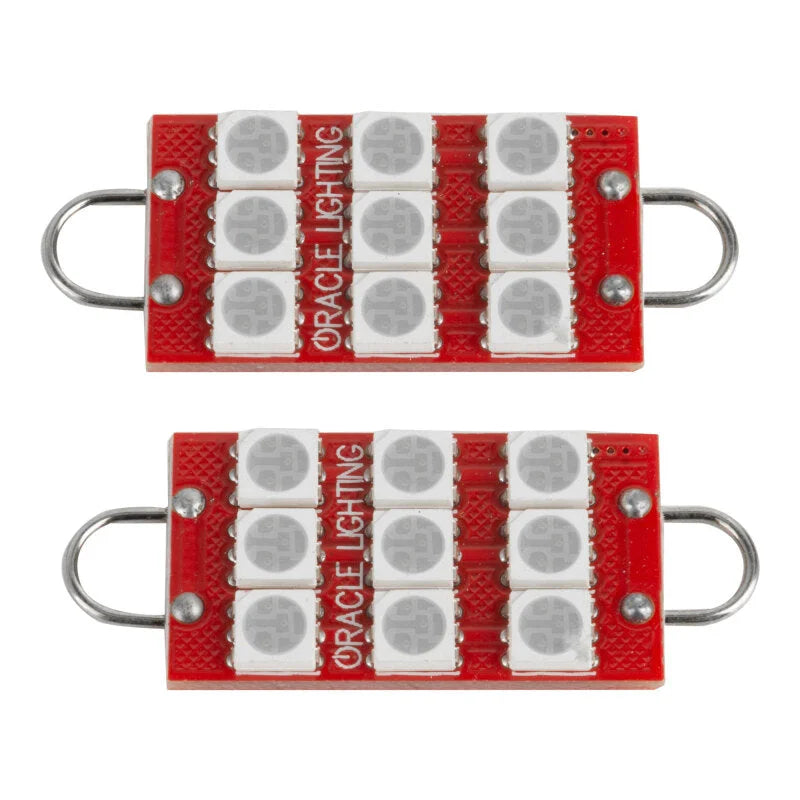 Oracle 44MM 6 LED 3 Chip - Loop Festoon Bulbs (Pair) - Red - Side View