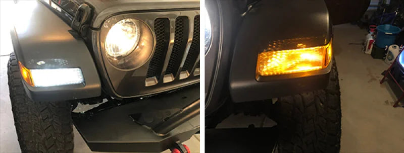 Oracle 7443-CK LED Switchback High Output Can-Bus LED Bulbs - Amber/White Switchback - Side View